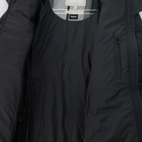 Barbour Octavia Quilted Coat BLACK/ MONO TARTAN, Size 12 US / 16 UK $470 - Picture 6 of 7